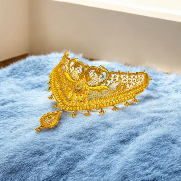 Designer 22kt Pure Gold Choker Necklace - Image 2