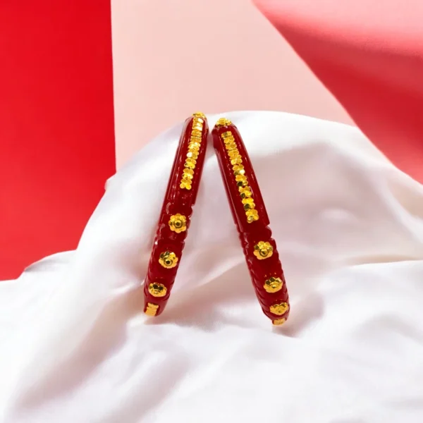 Gold Pola Floral Bangle - Image 2