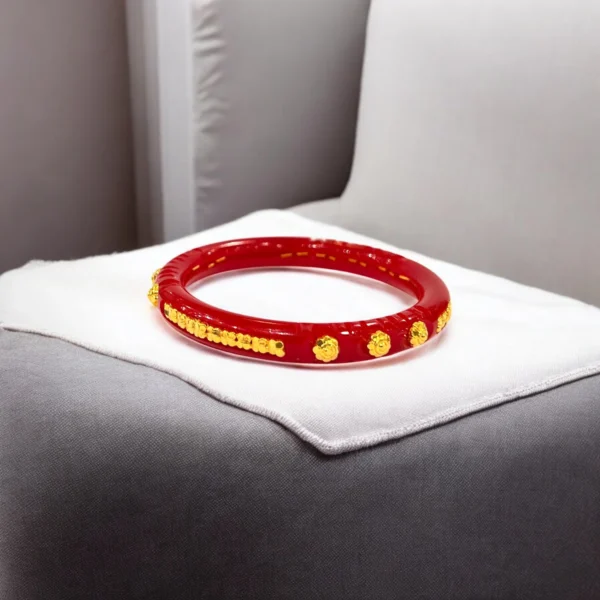 Gold Pola Floral Bangle - Image 3