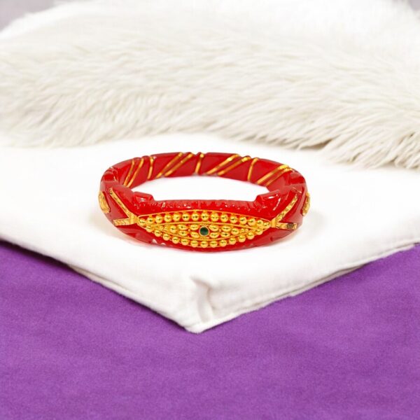 Gold Pola Spiral Bangle - Image 3