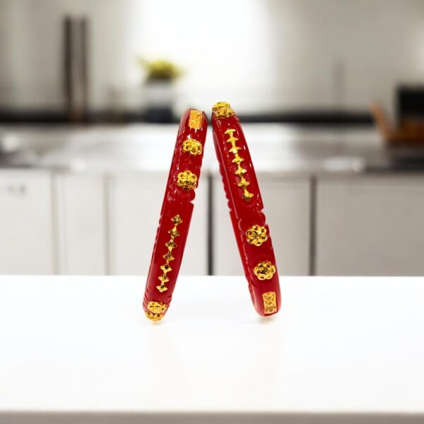 Gold Pola Twist Bangle - Image 2