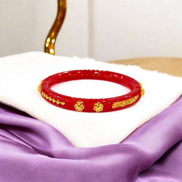 Gold Pola Twist Bangle - Image 3