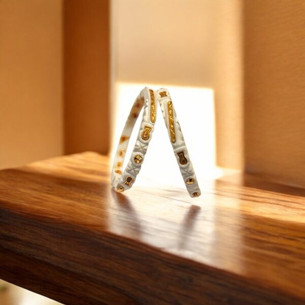 Gold Shaka Cuff Bangle - Image 2