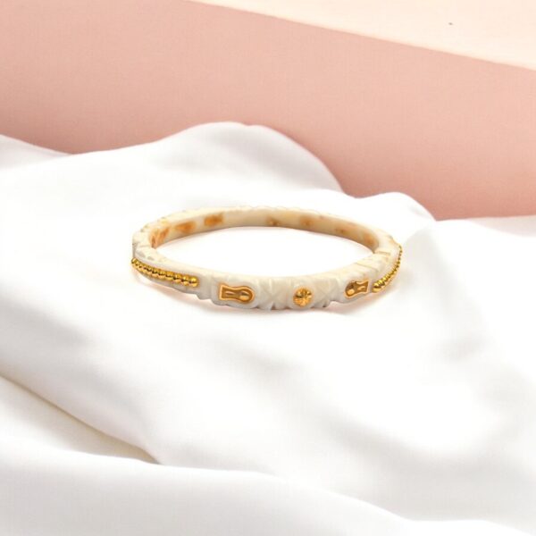 Gold Shaka Cuff Bangle - Image 3