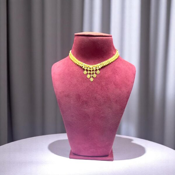 Floral Charm Gold Choker Necklace - Image 2
