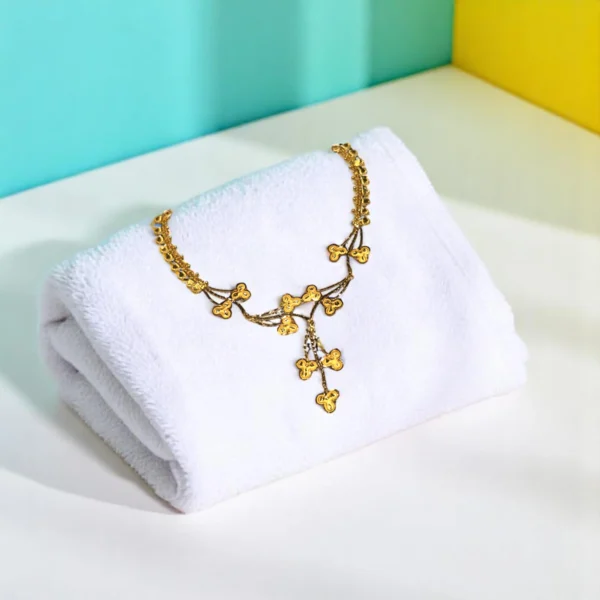Golden Bloom Circle Necklace - Image 2