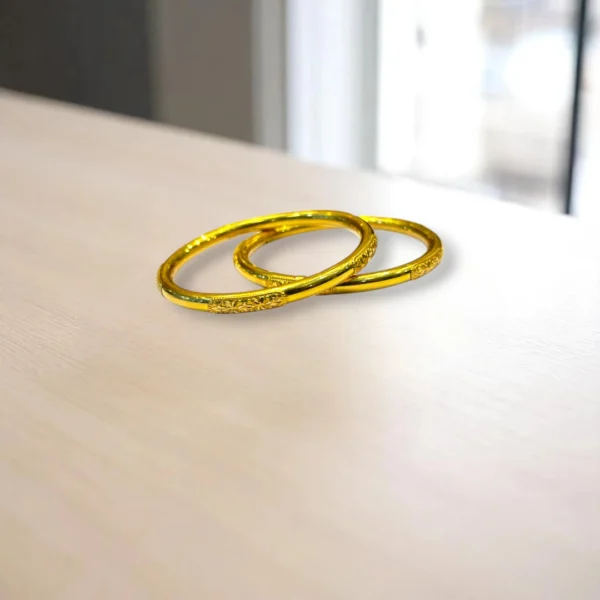 Lightweight Gold Covered Bronze Bangles