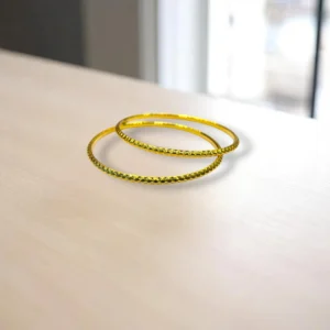 Twist Design Gold Cover Bronze Bangles