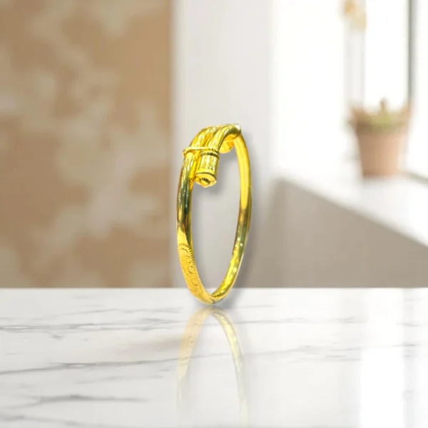 Broad Gold Covered Bronze Bangles - Image 3