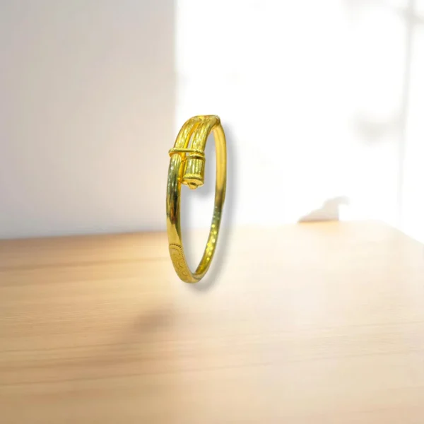 Broad Gold Covered Bronze Bangles - Image 2