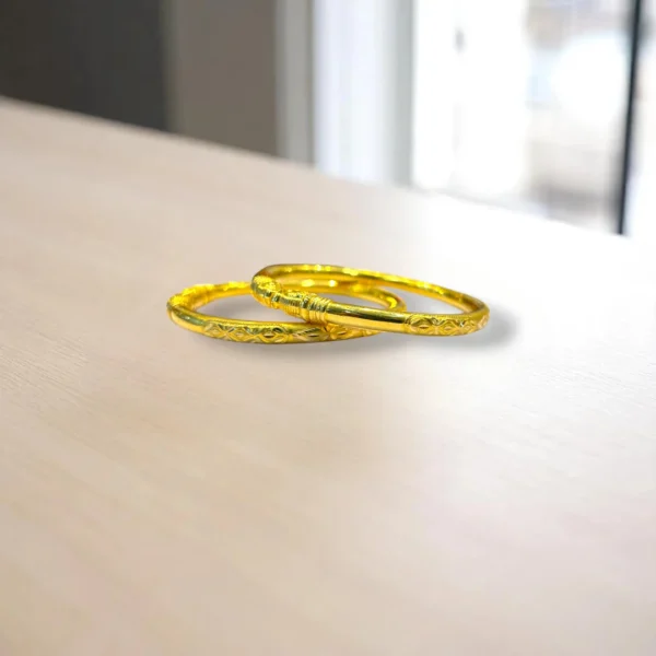 Mirror Work Gold Cover Bronze Bangles