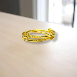 Geometric Design Gold Cover Bronze Bangles