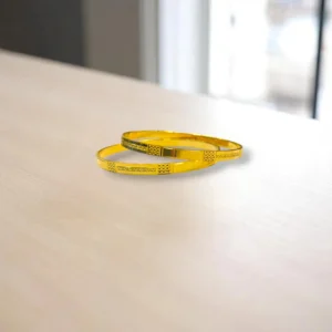 Delicate Beaded Gold Cover Bronze Bangles