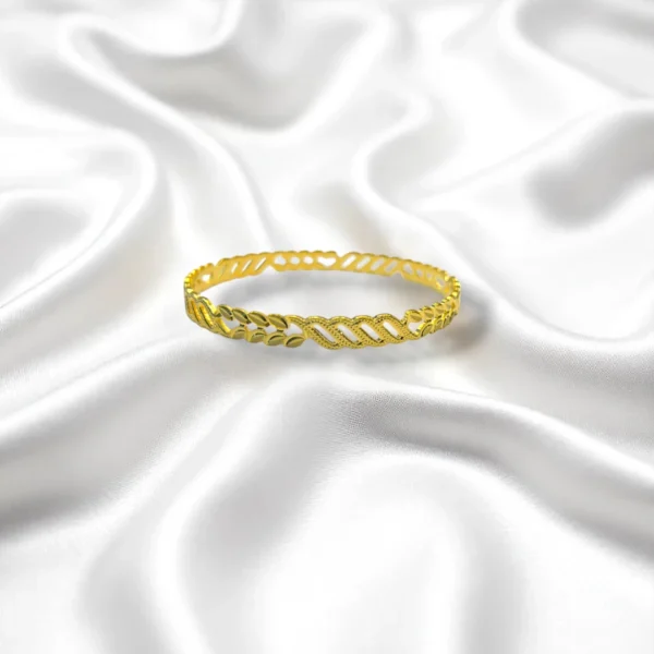 Minimal Line Gold Cover Bronze Bangles - Image 4