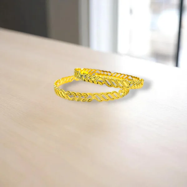 Minimal Line Gold Cover Bronze Bangles