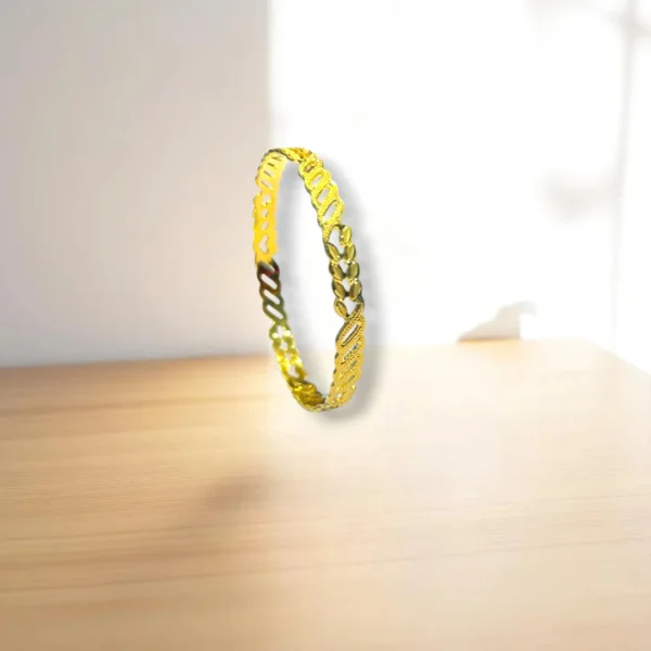 Minimal Line Gold Cover Bronze Bangles - Image 2