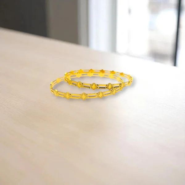 Intricate Kada Style Gold Cover Bangles