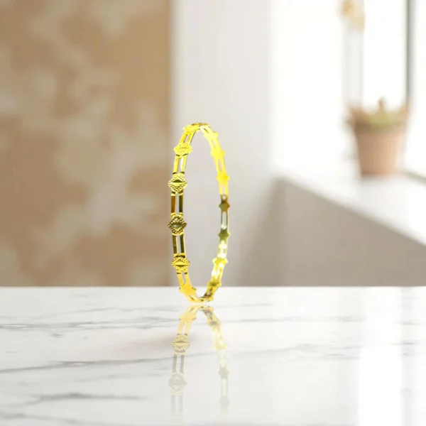 Intricate Kada Style Gold Cover Bangles - Image 3