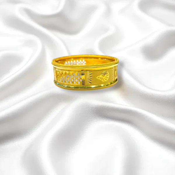 Layered Texture Gold Cover Bronze Bangles - Image 3