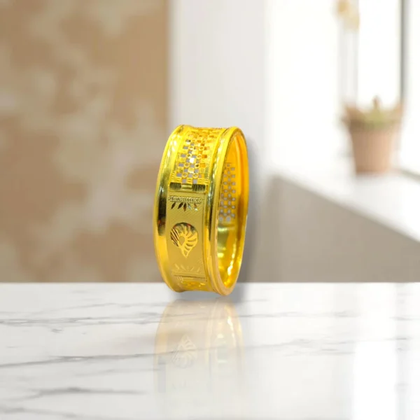 Layered Texture Gold Cover Bronze Bangles
