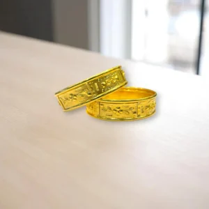 Crystal Edge Gold Cover Bronze Bangles