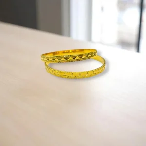 Dotted Design Gold Cover Bronze Bangles