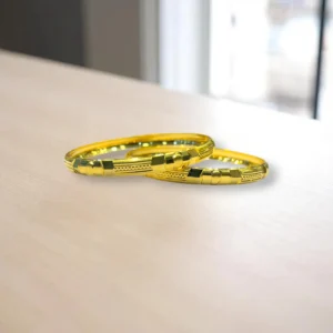 Broad Cut Gold Cover Bronze Bangles