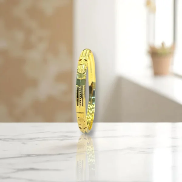 Broad Cut Gold Cover Bronze Bangles - Image 3