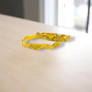 Ganesha Carved Gold Cover Bronze Bangles