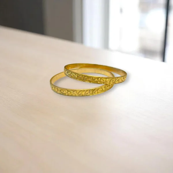 Lotus Design Gold Cover Bronze Bangles