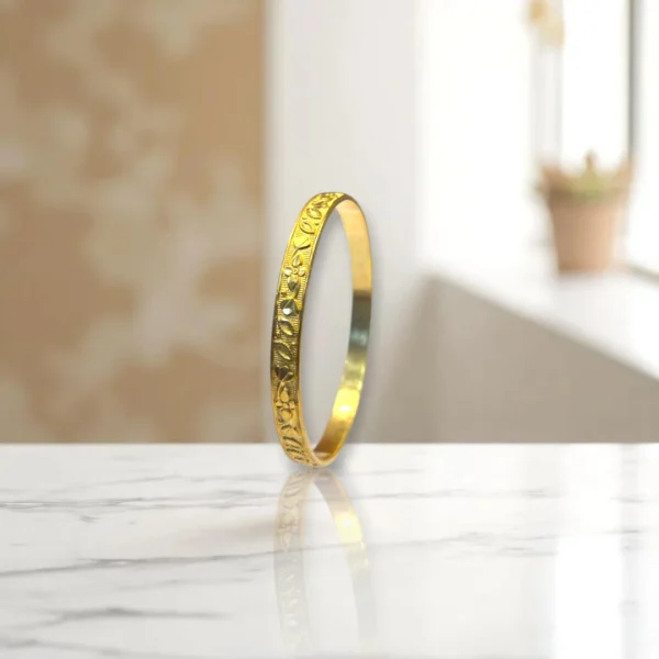 Lotus Design Gold Cover Bronze Bangles - Image 3