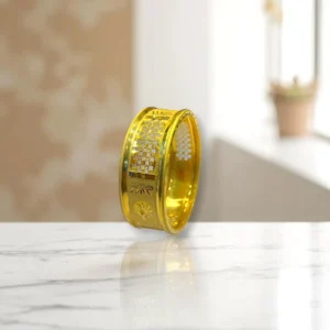 Velvet Boxed Gold Cover Bronze Bangle Set