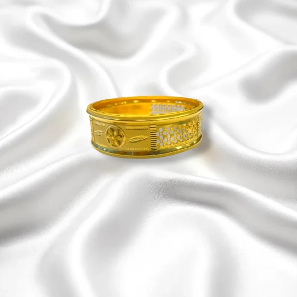 Peacock Feather Etched Gold Cover Bangles - Image 3