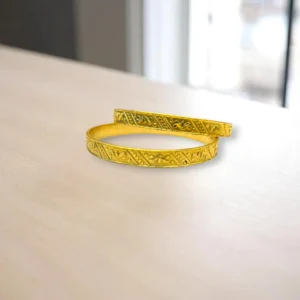 Chain Link Gold Cover Bronze Bangles
