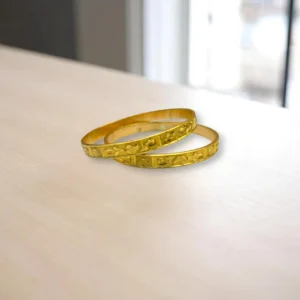 Elegant Cutout Gold Cover Bronze Bangles