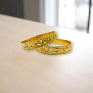 Elegant Mesh Design Gold Cover Bronze Bangles
