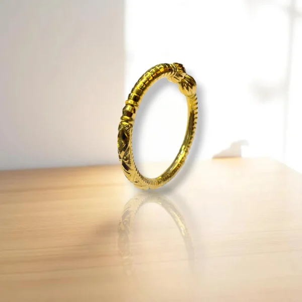 Adjustable Clip Lock Gold Cover Bangle - Image 2