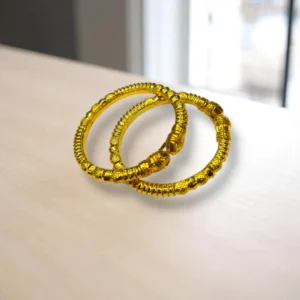Floral Vines Gold Cover Bronze Bangles