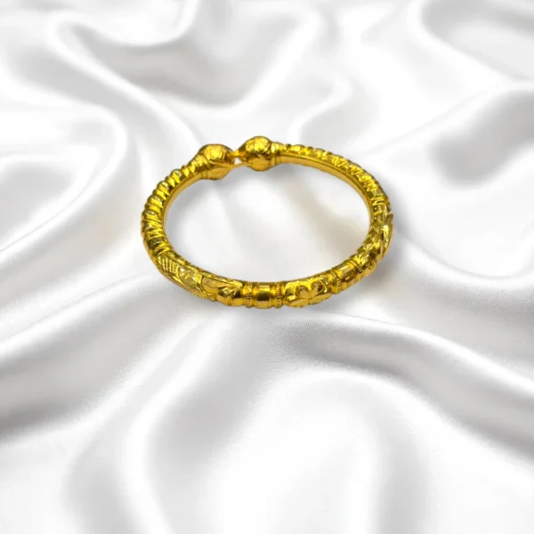 Rectangular Grid Gold Cover Bronze Bangles - Image 4