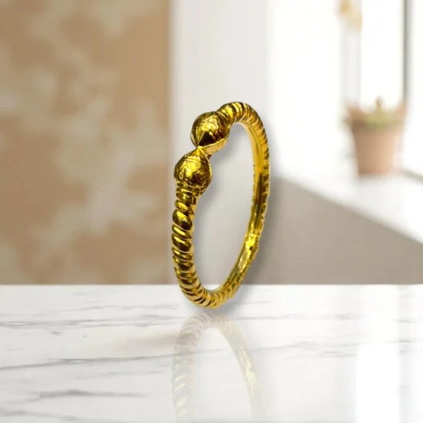 Rectangular Grid Gold Cover Bronze Bangles - Image 3
