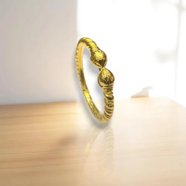 Rectangular Grid Gold Cover Bronze Bangles - Image 2