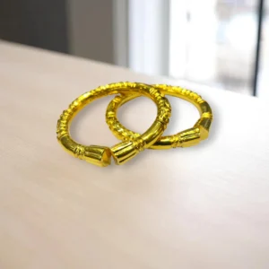 Traditional Motif Gold Cover Bronze Bangles