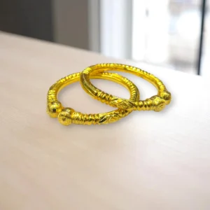 Braid Pattern Gold Cover Bronze Bangles