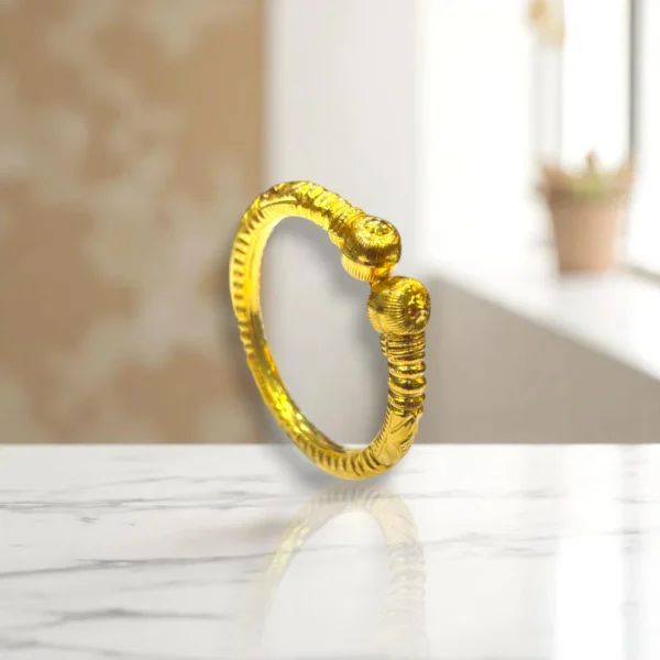 Braid Pattern Gold Cover Bronze Bangles - Image 3