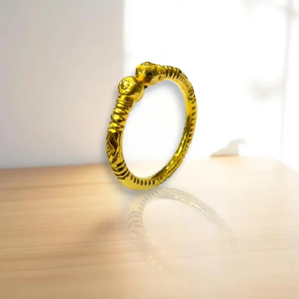 Braid Pattern Gold Cover Bronze Bangles - Image 2