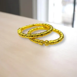 Crisscross Cut Gold Cover Bronze Bangles