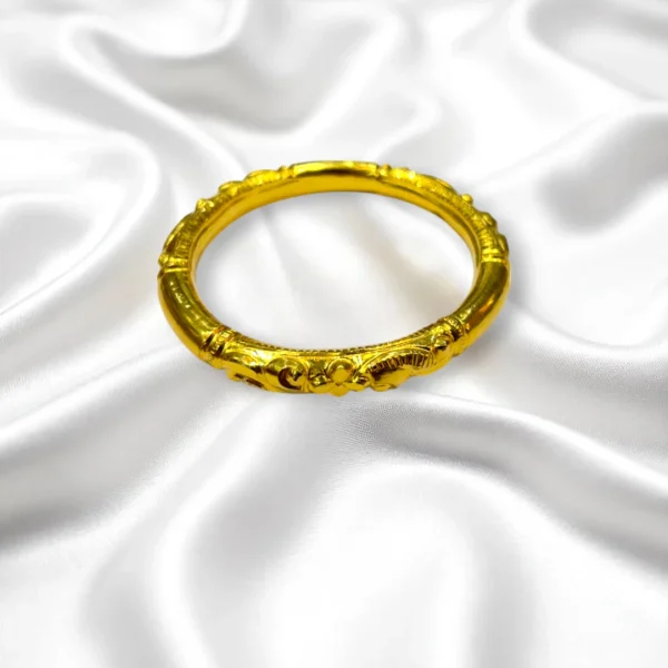 Matte & Gloss Dual Finish Gold Cover Bangles - Image 4