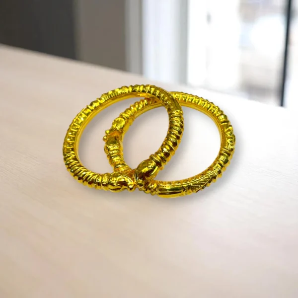 Mirror Dot Gold Cover Bronze Bangles