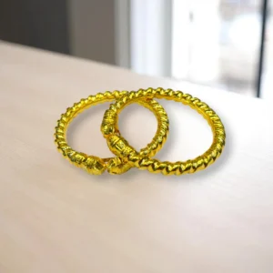 Beehive Pattern Gold Cover Bronze Bangles