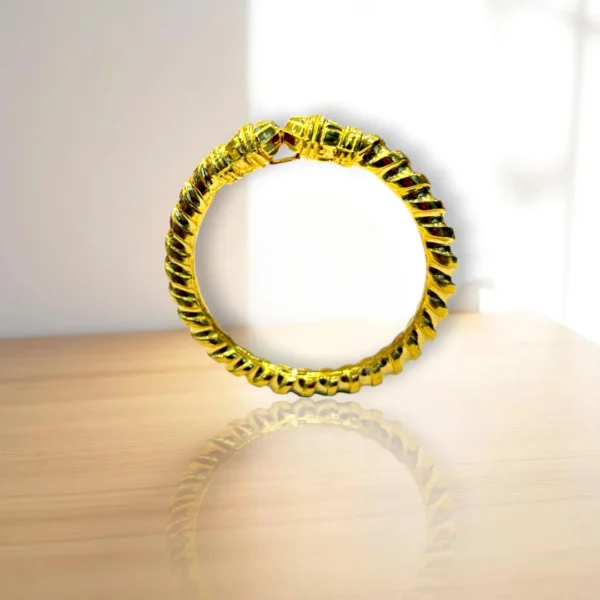 Beehive Pattern Gold Cover Bronze Bangles - Image 2